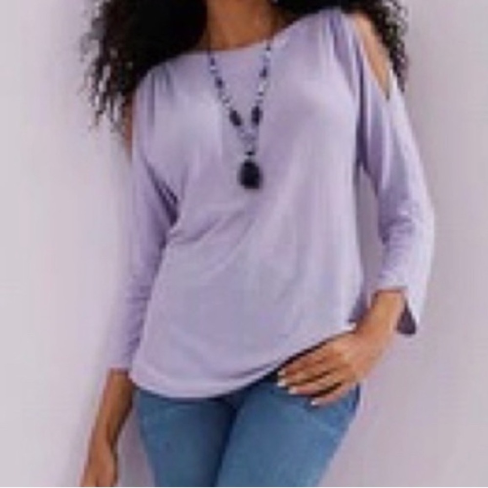 NWT Chicos Touch of Cashmere Cold Shoulder Sweater